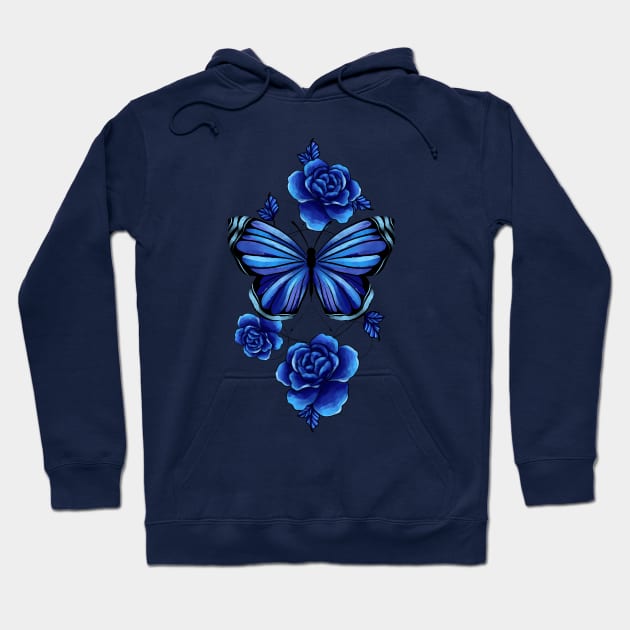 Metamorphosis blue butterfly Hoodie by eternalshadeart